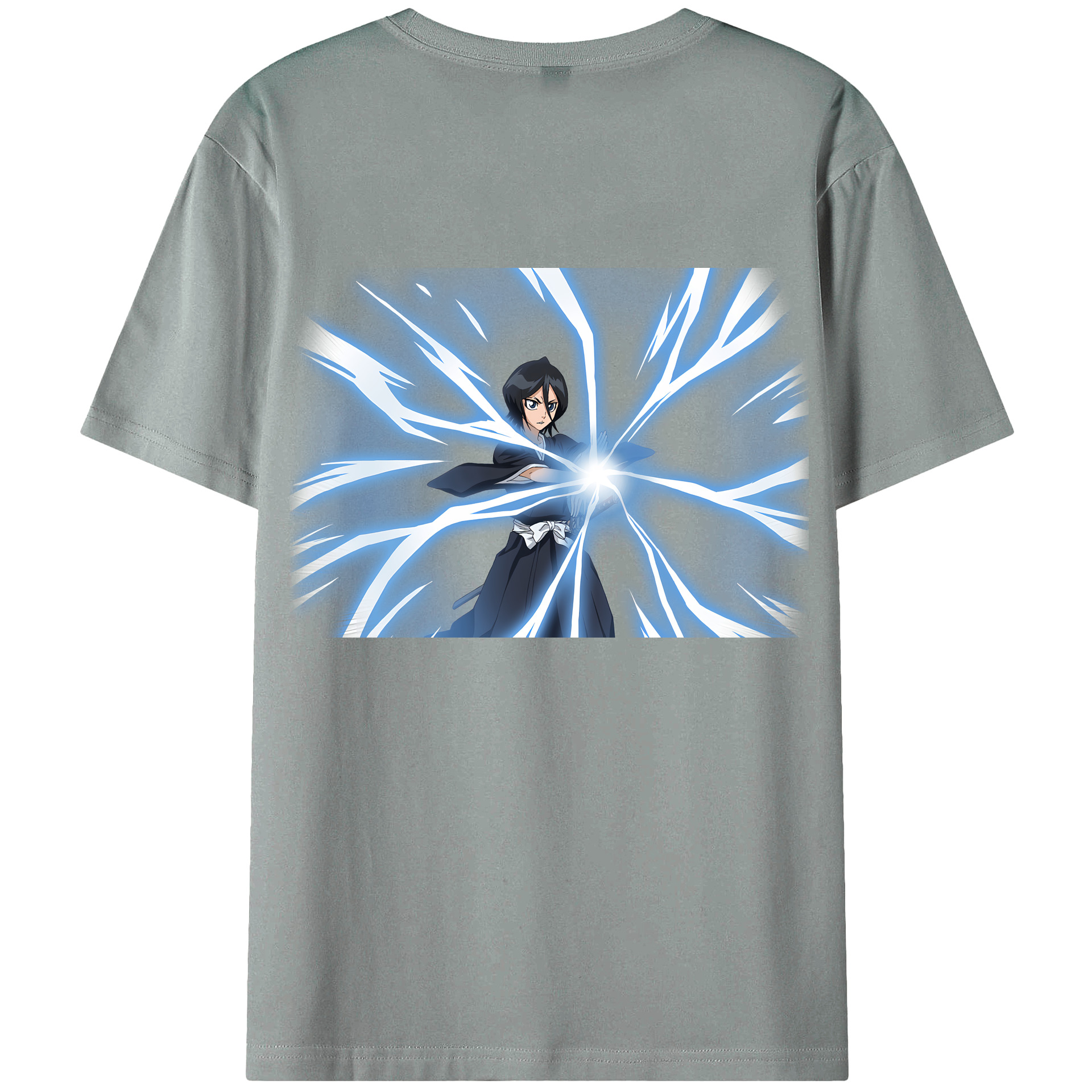 （画像用） ブリーチ 朽木ルキア BLEACH Kuchiki Rukia 綿100％ メンズ半袖Tシャツ（バックプリント） 通気性